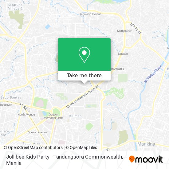 Jollibee Kids Party - Tandangsora Commonwealth map