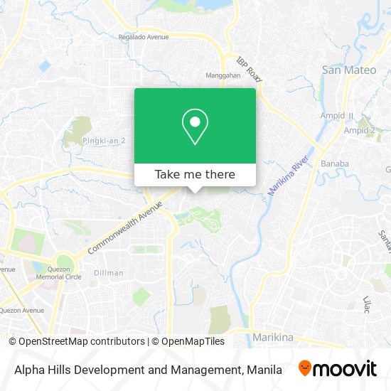 Alpha Hills Development and Management map