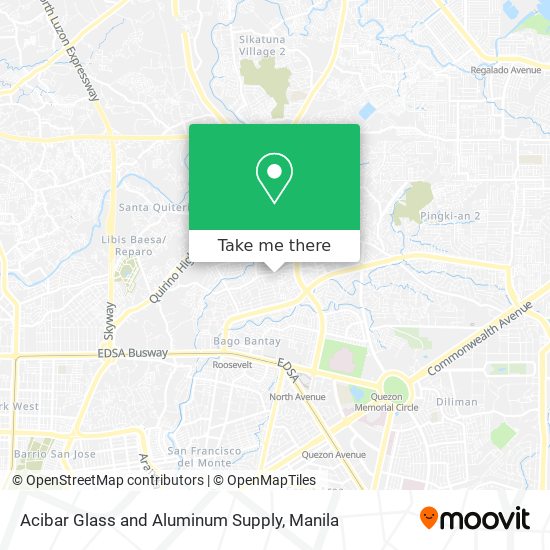 Acibar Glass and Aluminum Supply map
