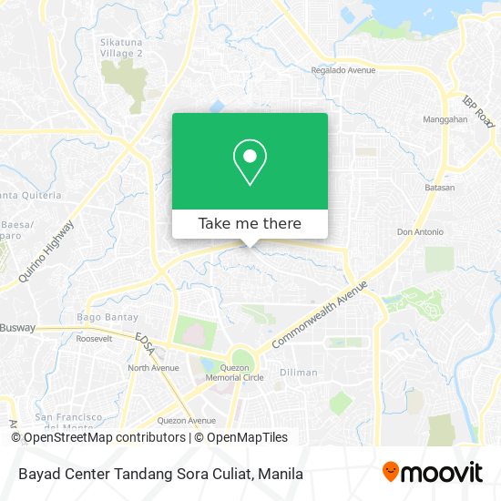 Bayad Center Tandang Sora Culiat map