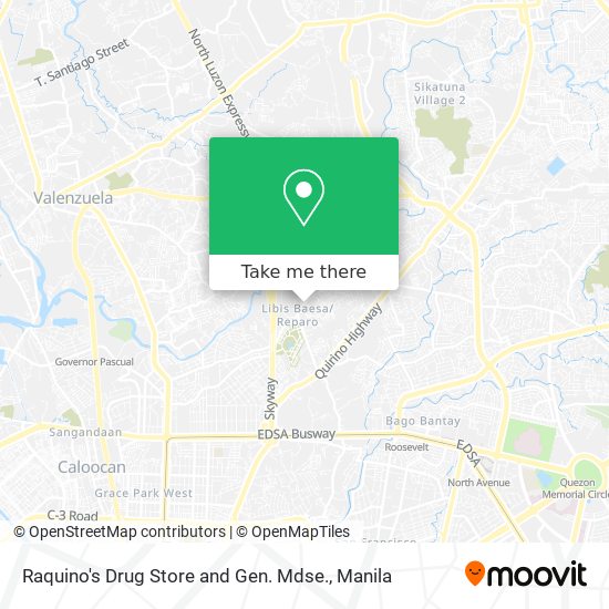 Raquino's Drug Store and Gen. Mdse. map