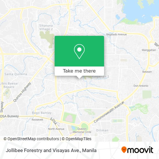 Jollibee Forestry and Visayas Ave. map