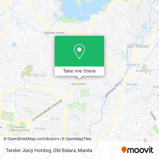 Tender Juicy Hotdog, Old Balara map