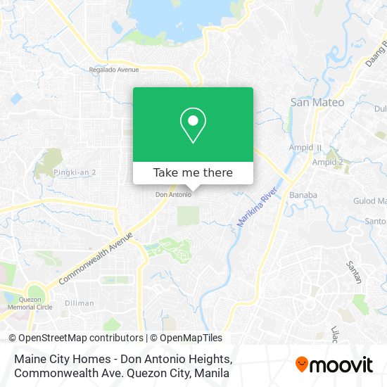 Maine City Homes - Don Antonio Heights, Commonwealth Ave. Quezon City map