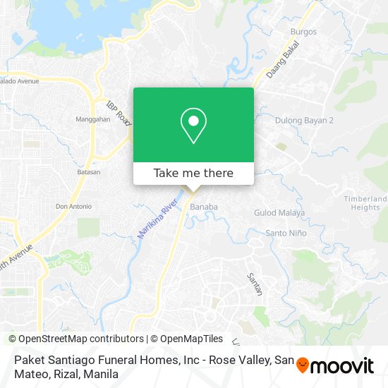 Paket Santiago Funeral Homes, Inc - Rose Valley, San Mateo, Rizal map