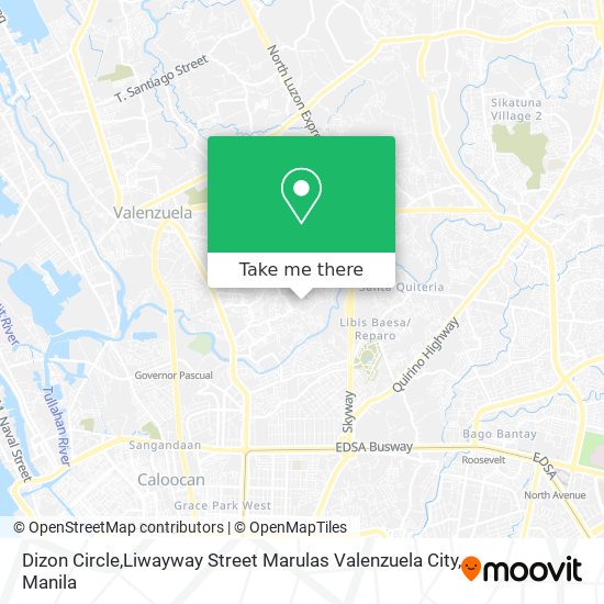 Dizon Circle,Liwayway Street Marulas Valenzuela City map