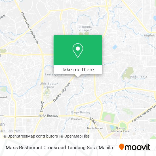 Max's Restaurant Crossroad Tandang Sora map