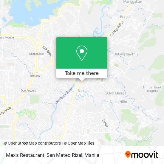 Max's Restaurant, San Mateo Rizal map