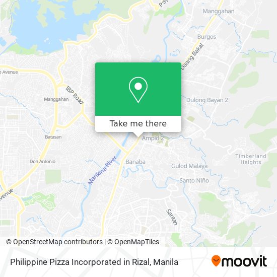 Philippine Pizza Incorporated in Rizal map