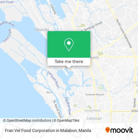 Fran Vel Food Corporation in Malabon map