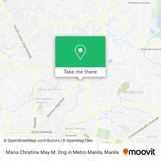 Maria Christine May M. Ong in Metro Manila map