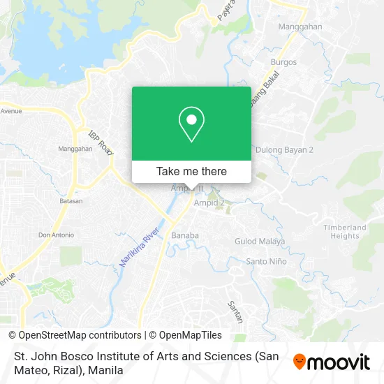 St. John Bosco Institute of Arts and Sciences (San Mateo, Rizal) map