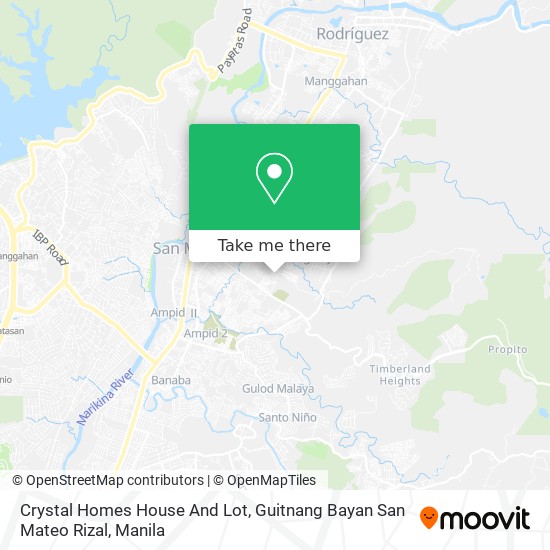 Crystal Homes House And Lot, Guitnang Bayan San Mateo Rizal map