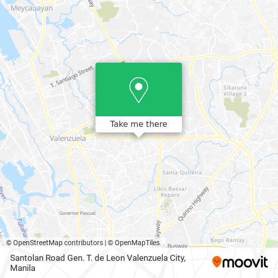 Santolan Road Gen. T. de Leon Valenzuela City map