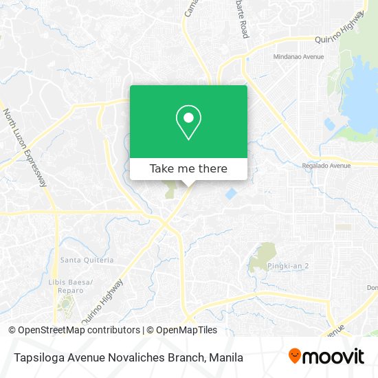 Tapsiloga Avenue Novaliches Branch map