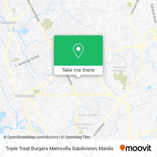 Triple Treat Burgers Metrovilla Subdivision map