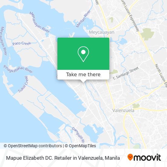 Mapue Elizabeth DC. Retailer in Valenzuela map