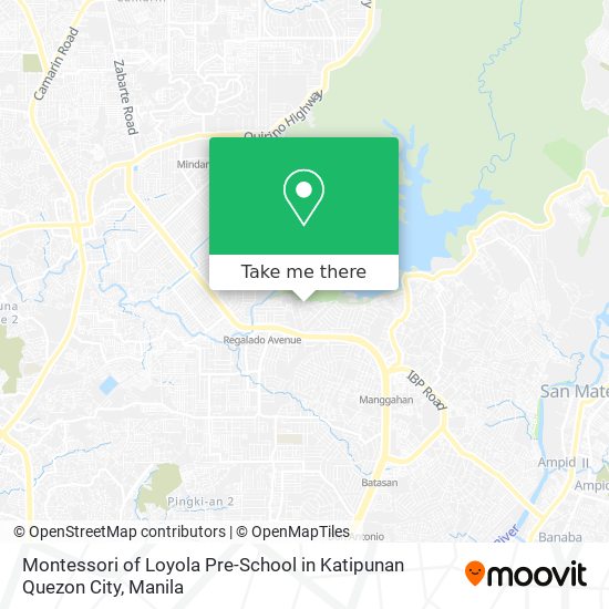 Montessori of Loyola Pre-School in Katipunan Quezon City map