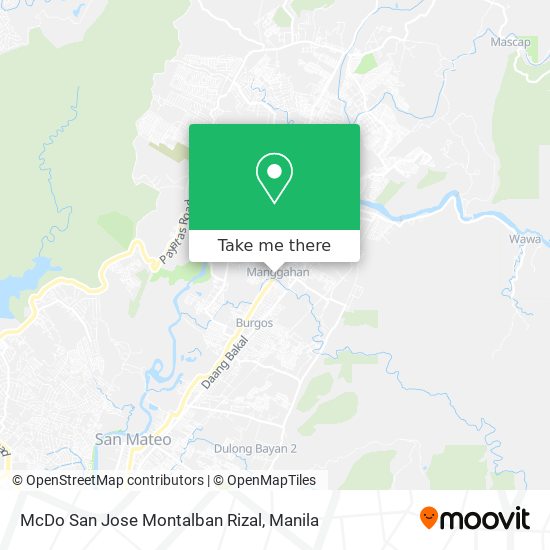 McDo San Jose Montalban Rizal map