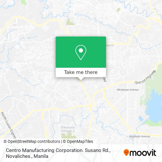 Centro Manufacturing Corporation. Susano Rd., Novaliches. map