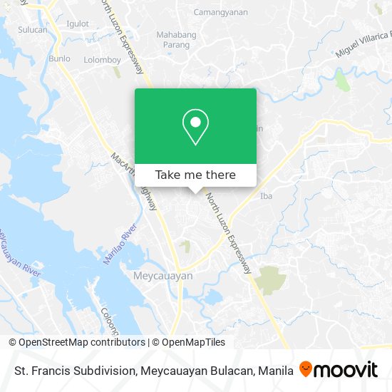 St. Francis Subdivision, Meycauayan Bulacan map