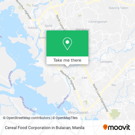 Cereal Food Corporation in Bulacan map