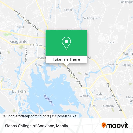 Sienna College of San Jose map