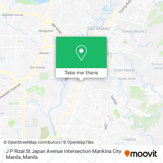 J P Rizal St Japan Avenue Intersection Marikina City Manila map