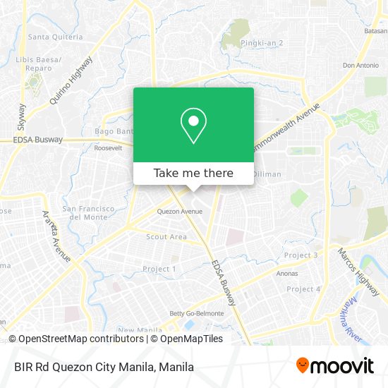 BIR Rd Quezon City Manila map