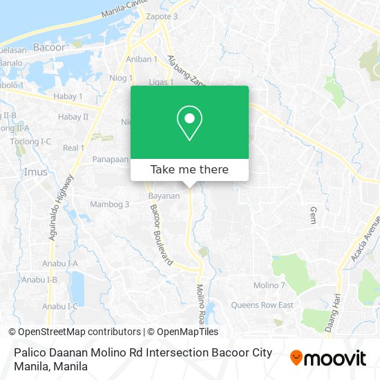 Palico Daanan Molino Rd Intersection Bacoor City Manila map