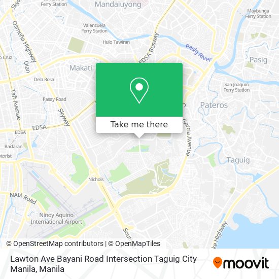 Lawton Ave Bayani Road Intersection Taguig City Manila map