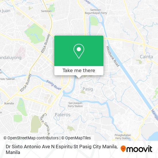 Dr Sixto Antonio Ave N Espiritu St Pasig City Manila map