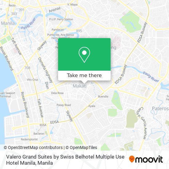 Valero Grand Suites by Swiss Belhotel Multiple Use Hotel Manila map