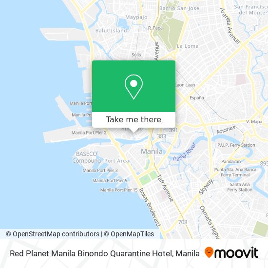 Red Planet Manila Binondo Quarantine Hotel map