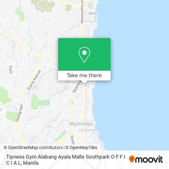 Tipness Gym Alabang Ayala Malls Southpark O F F I C I A L map