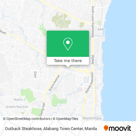 Outback Steakhose, Alabang Town Center map
