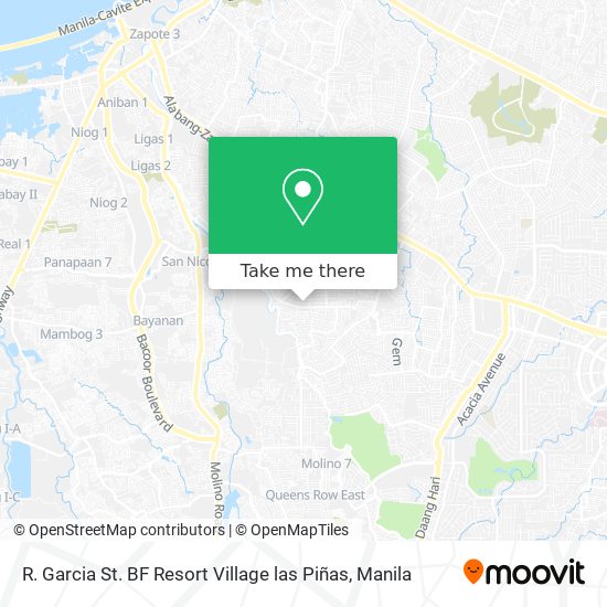 R. Garcia St. BF Resort Village las Piñas map