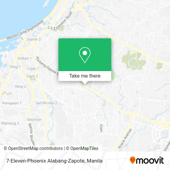 7-Eleven-Phoenix Alabang-Zapote map