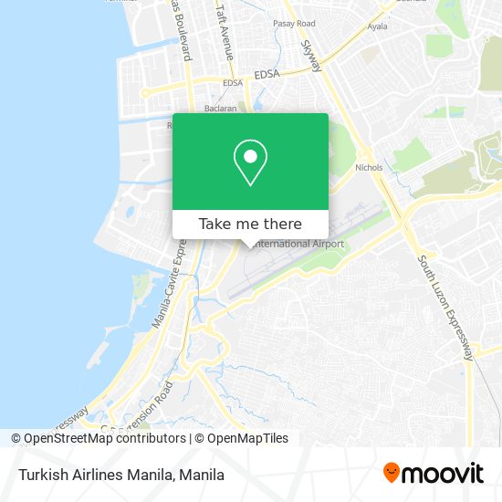 Turkish Airlines Manila map