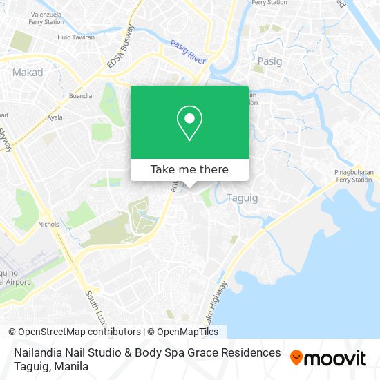 Nailandia Nail Studio & Body Spa Grace Residences Taguig map