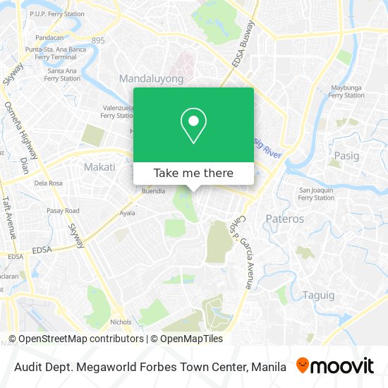 Audit Dept. Megaworld Forbes Town Center map