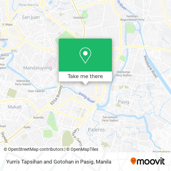 Yum's Tapsihan and Gotohan in Pasig map