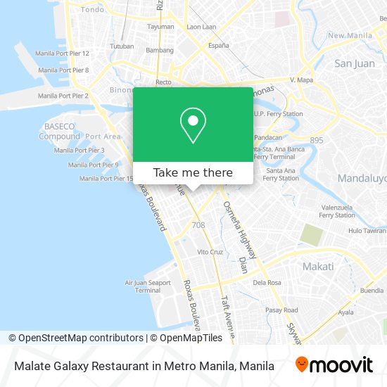 Malate Galaxy Restaurant in Metro Manila map