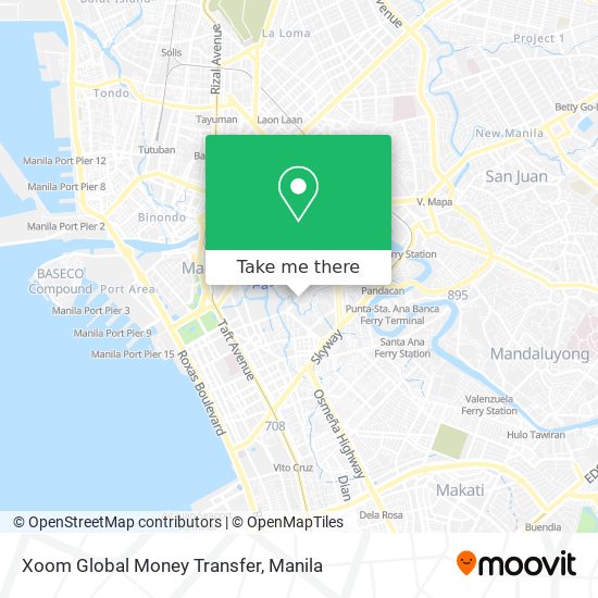 Xoom Global Money Transfer map