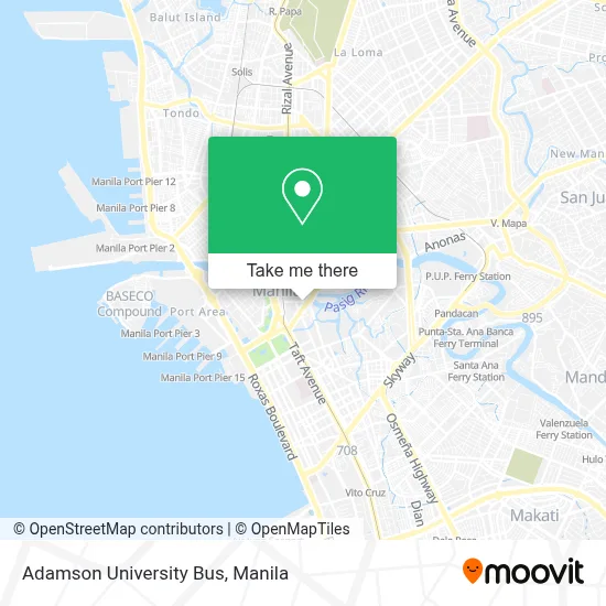 Adamson University Bus map