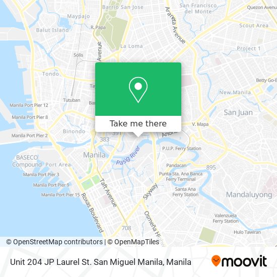 Unit 204 JP Laurel St. San Miguel Manila map