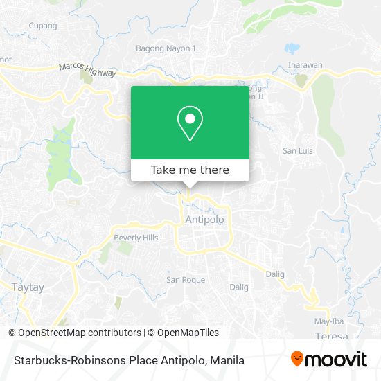 Starbucks-Robinsons Place Antipolo map