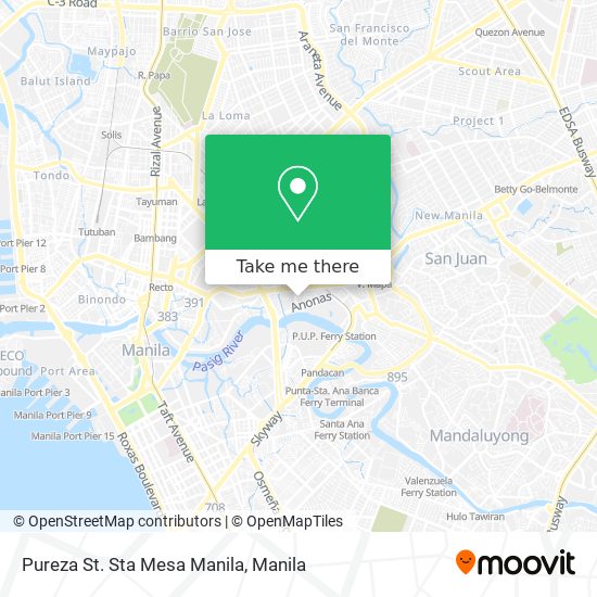 Pureza St. Sta Mesa Manila map