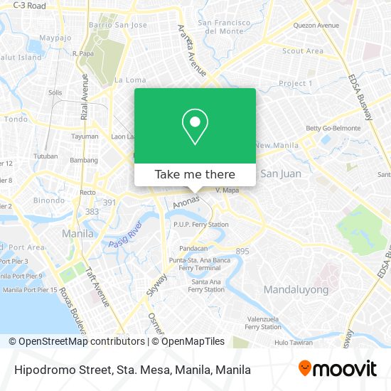Hipodromo Street, Sta. Mesa, Manila map