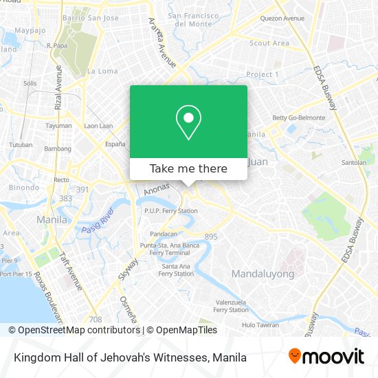 Kingdom Hall of Jehovah's Witnesses map